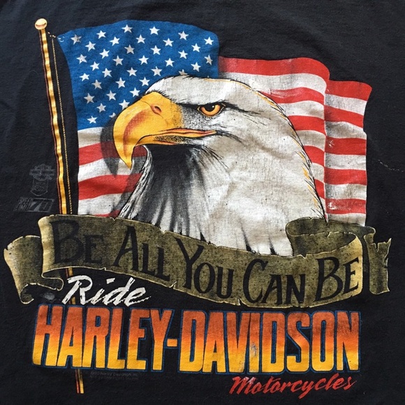 SOLD❤️‍🔥1990 HARLEY DAVIDSON MOTORCYCLES Vintage T Shirt // Size Large - Picture 3 of 6